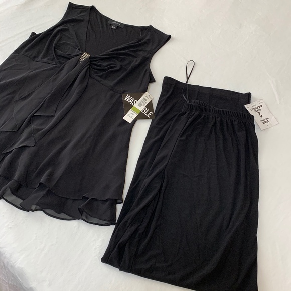 NWT R&M Richards Rhinestone Pinch Sleeveless 2 PC - Picture 1 of 12